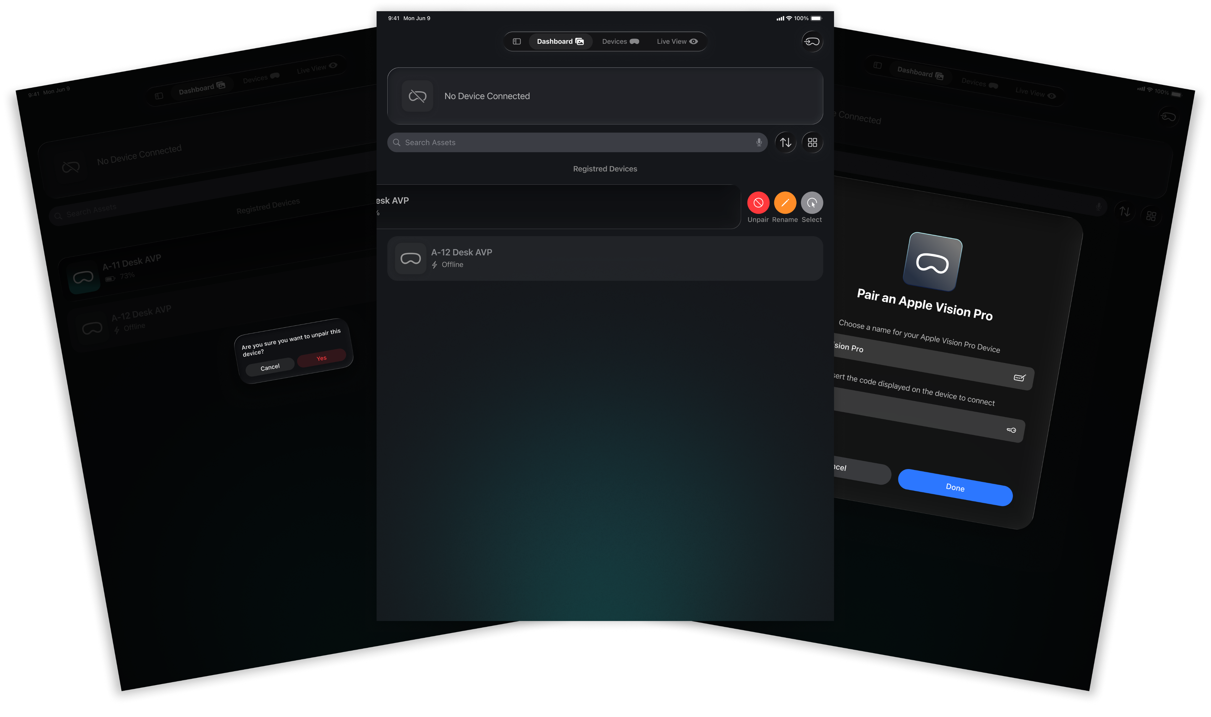 Switching an Apple Vision Pro between mobile devices