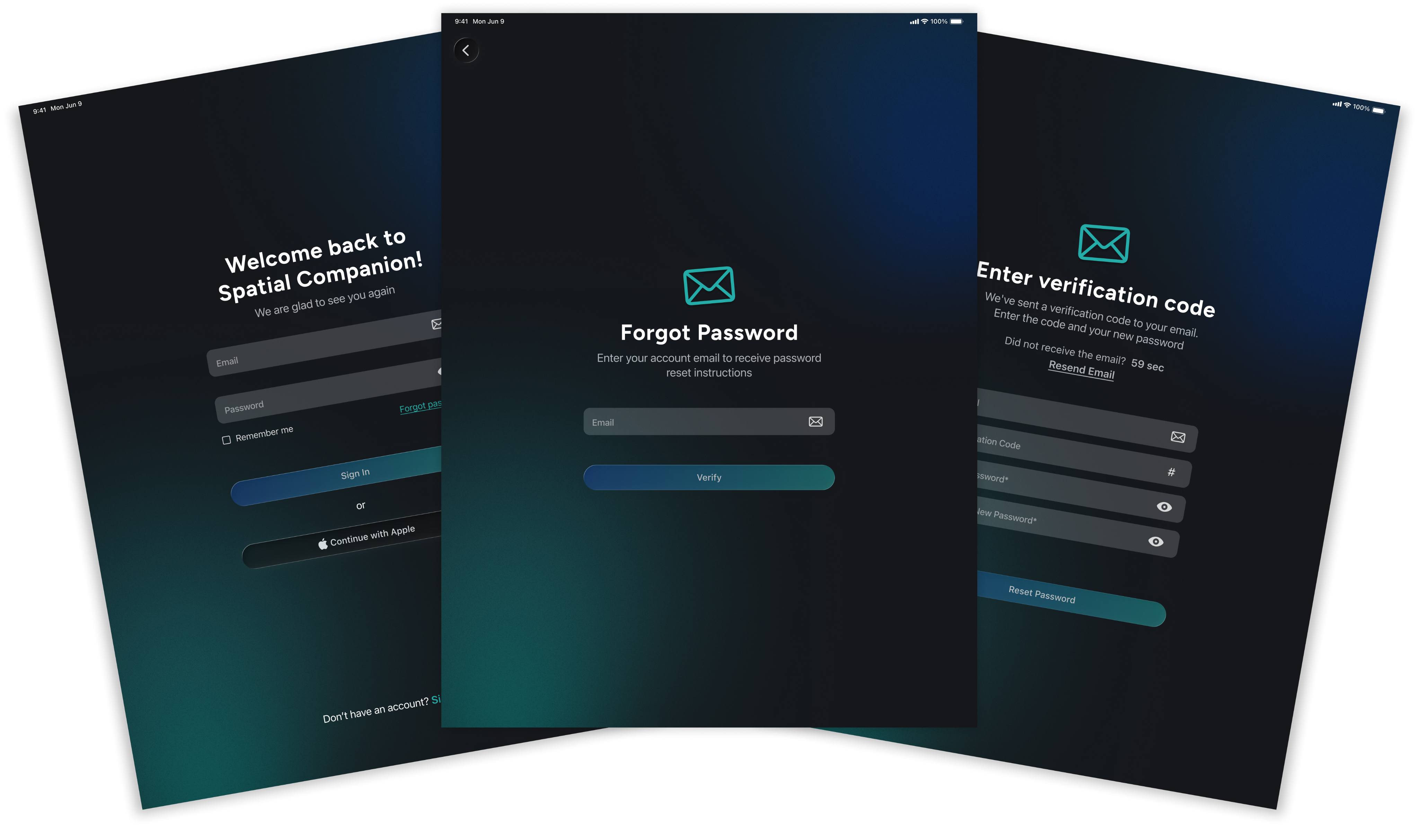 Resetting a forgotten password from the Spatial Companion login screen