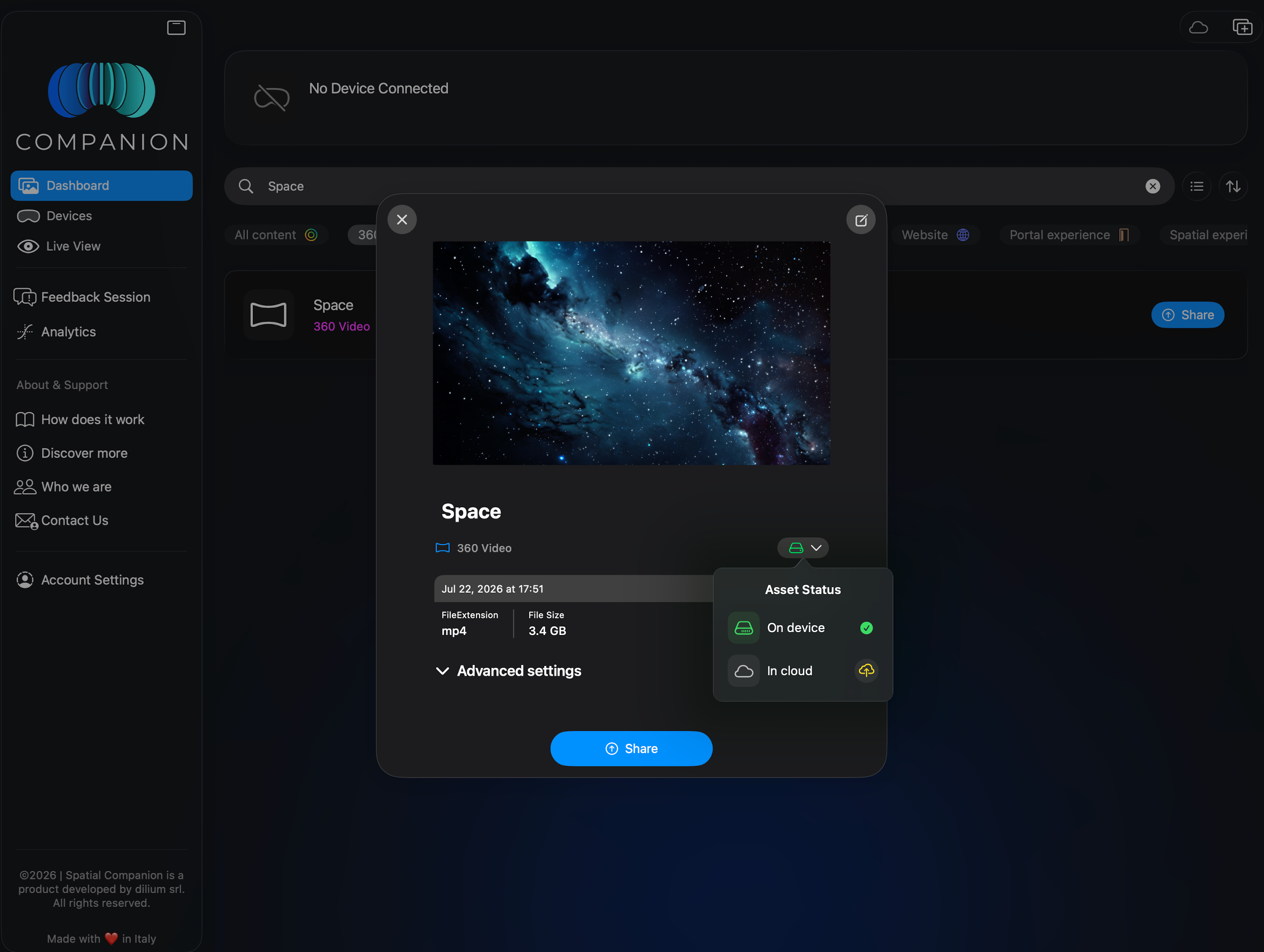 Syncing content to the cloud in Spatial Companion