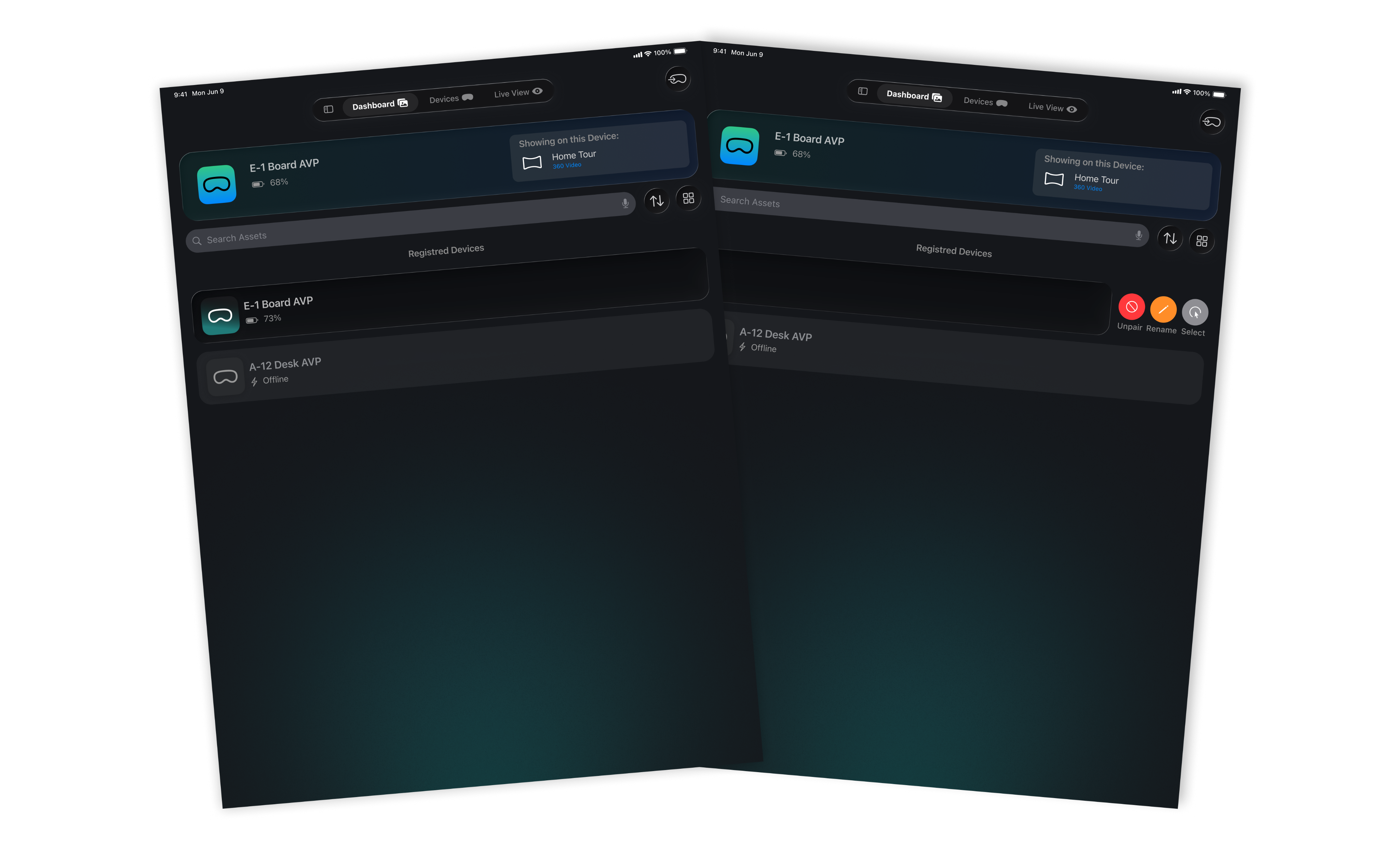 Unpairing an Apple Vision Pro from the Devices screen