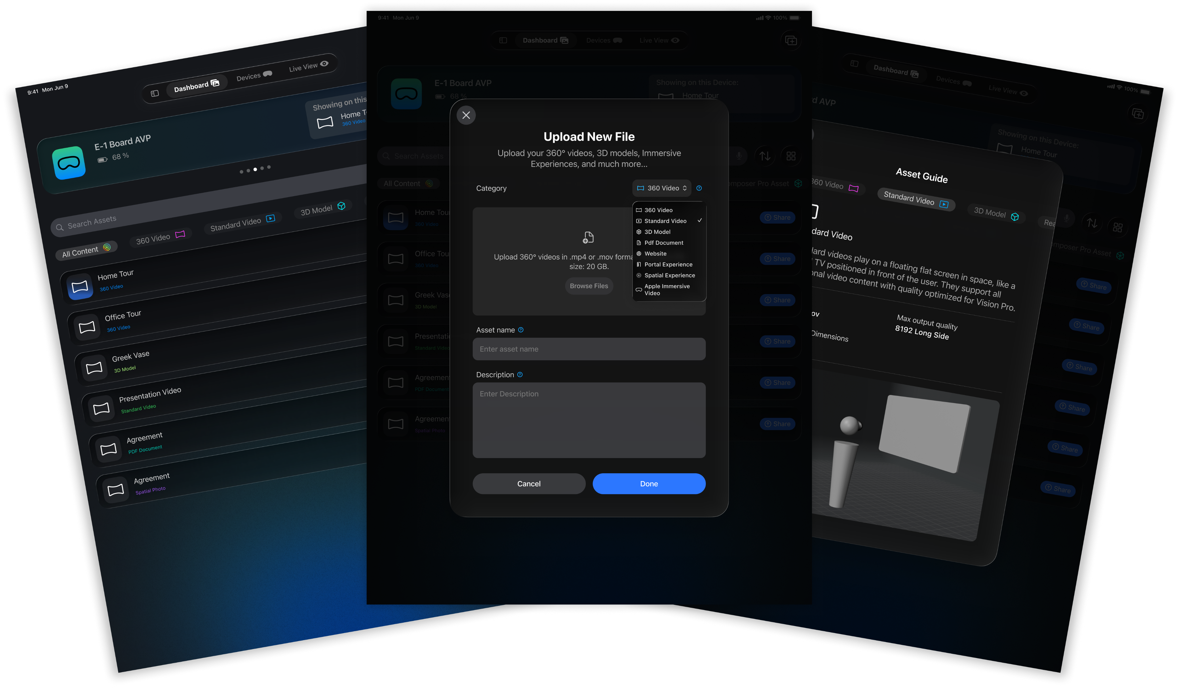 Uploading a new file in the Spatial Companion app