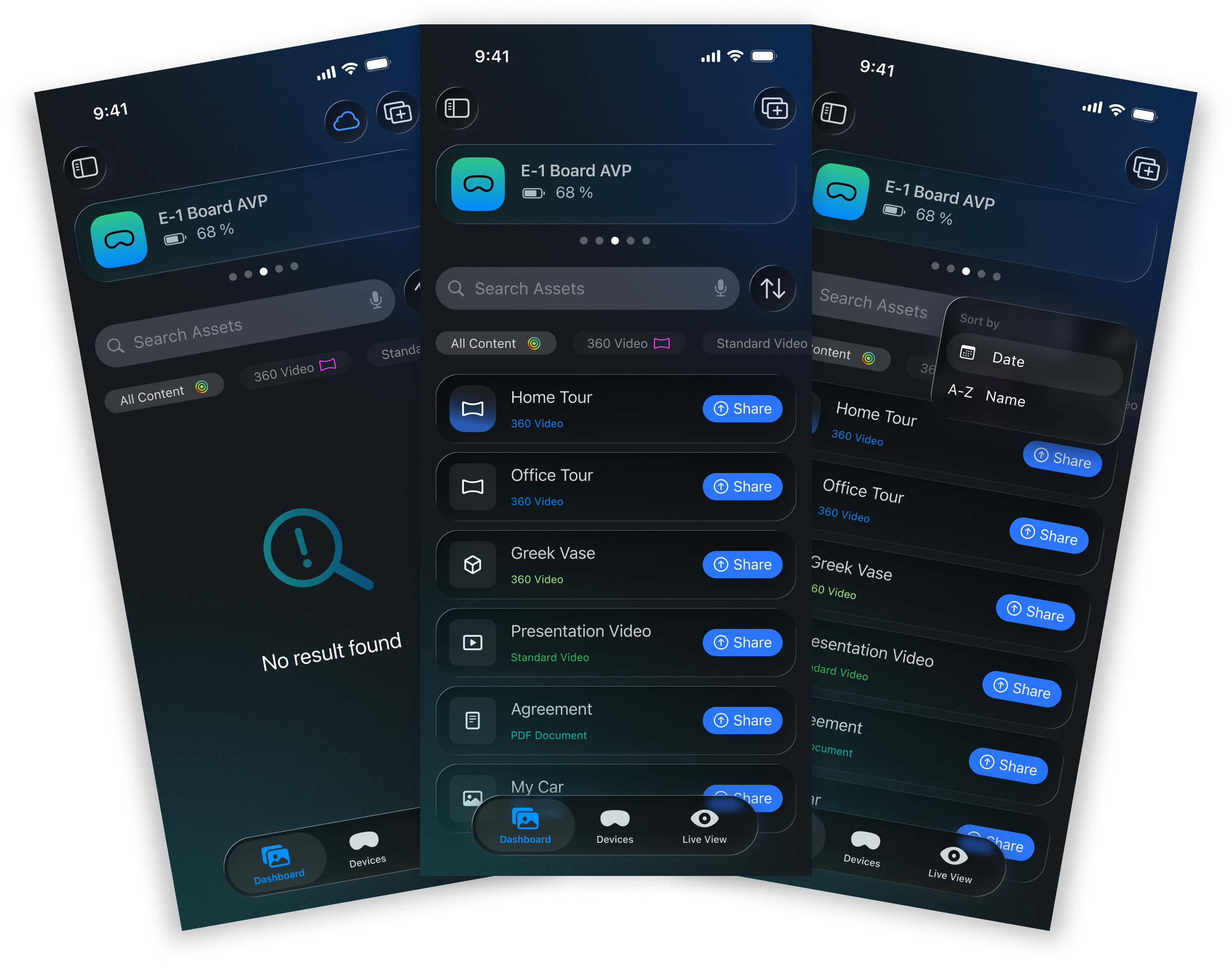 Dashboard in the Spatial Companion app for iOS