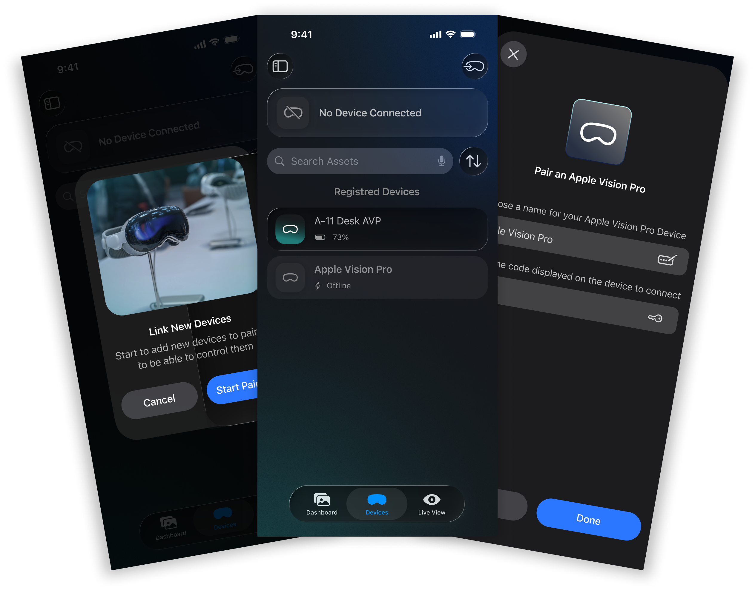 Devices in the Spatial Companion app for iOS