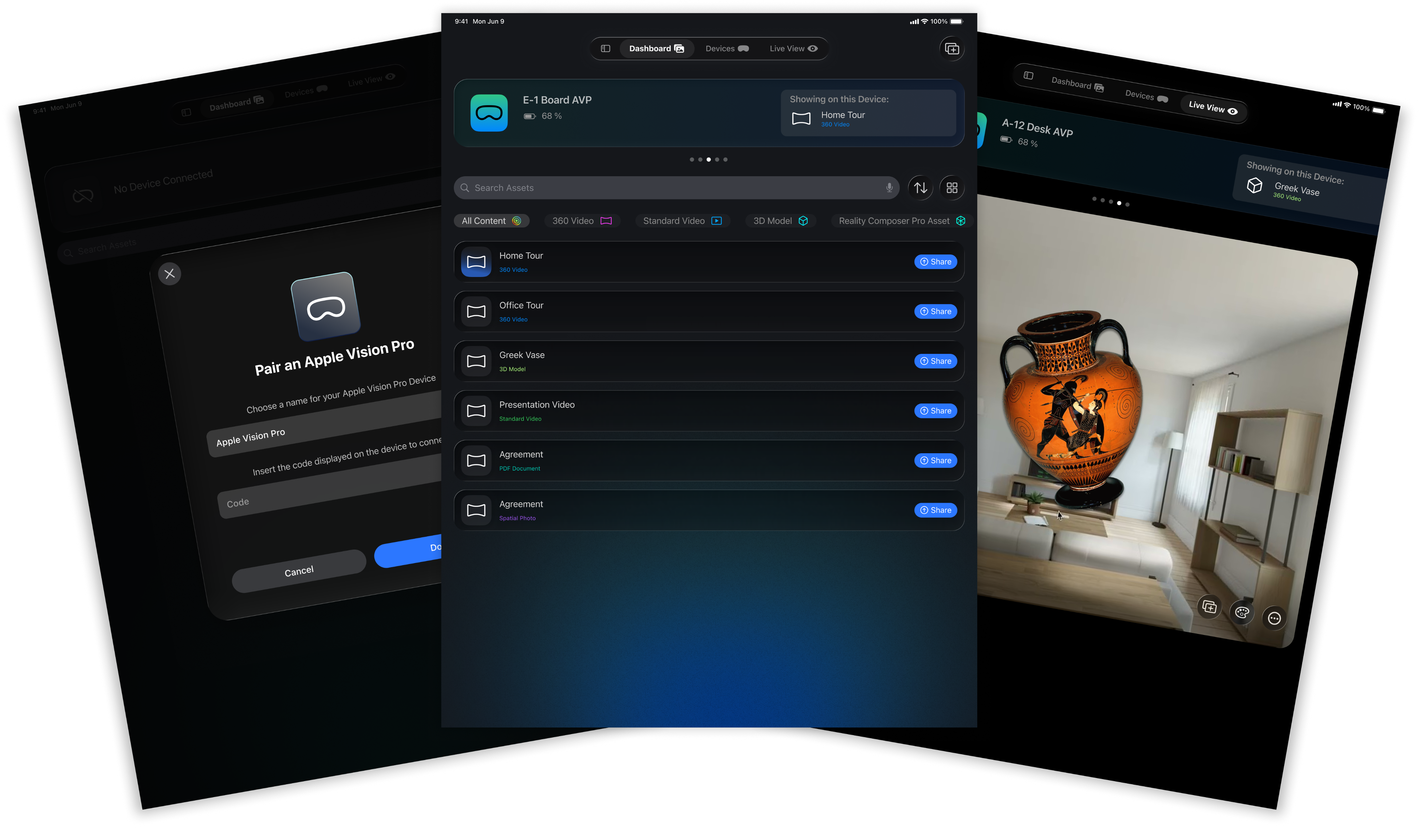 Overview in the Spatial Companion app for iPadOS